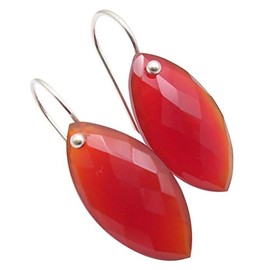 SilverStarJewel Pendientes de cornalina natural tcw de 18,6 cm, plata maciza 925