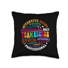 Team Recess Squad Teachers Students Monitor Back to School Throw Pillow