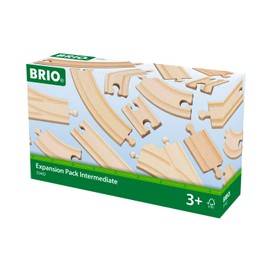 BRIO World Expansion Pack Intermediate - Works with All BRIO Train Sets - FSC-certified 16-Piece Wooden Train Tracks with Switches - Grow Existing Systems and Create Railway Empires - Kids Ages 3 & Up