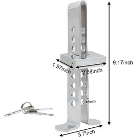 Brake Pedal Lock,Anti-Theft Device Stainless Steel Clutch Lock Vehicle Security Protection Safety Portable The Lock with 3 Keys(9 Holes)