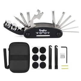 WOTOW 16-in-1 Multifunction Bicycle Repair Kit with Allen Keys and 3 Chisels, brown