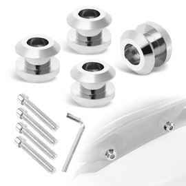 4Pcs Aluminum Bungee Buttons Rear Backrest Passenger Grab Handles Mounting Spools Kit For Can Am Spyder F3 F3-S F3-T F3-L 2015-2025 Models Accessories(Chrome Style)