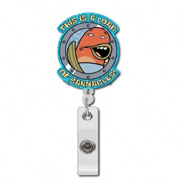 This is A Load of Barnacles Funny Badge Reel Retractable Acrylic Badge Clip for Nurse Doctor & Nursing Student Cuter Nurse ID Name Tag Badge Holder with Alligator Clip
