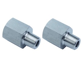 HongBoW Hardware 2 Pcs/Pack Stainless Steel 304 Forged Pipe Fitting Adapter 1/8 NPT Male x 1/4 NPT Female (Male Thread Dimension: 0.405" Female Thread Dimension: 0.44")