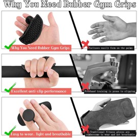 AOWVUTS Workout Gym Gloves Hand Protection Gym Grips Fingerless Non-Slip Fitness Gloves Portable Training Gloves Pull-Up Grips Palm Grip Pads for Bodybuilding Cross Training Accessories