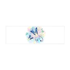 Truly Teague 36 x 11 Wall Vinyl Sticker Long Tailed Butterfly with Flowers