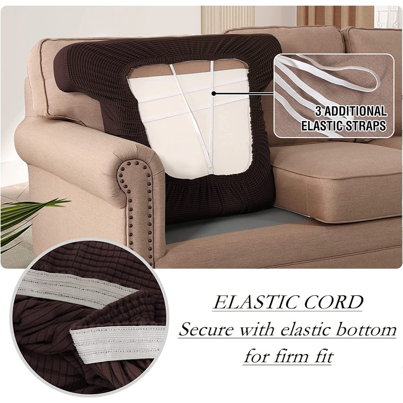 GAMUKAI 2PC Stretch T Cushion Sofa Slipcovers Individually Sofa Cushion