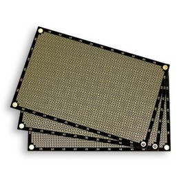 PROTOPATCH® Premium Perforated Grid Board (Pack of 3) | 160 x 100 mm | Double Sided | Square Pads | Black | NPTH | 2.54 mm Pitch