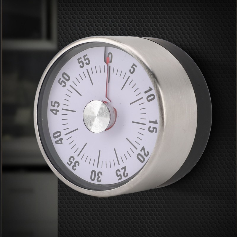 Mechanical Countdown Timer 60 Minute Magnetic Stainless Steel Visual Kitchen