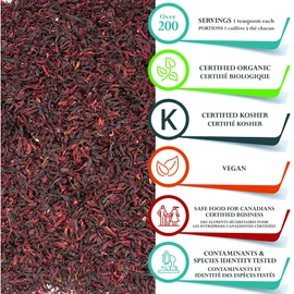 Foothills Naturals Hibiscus Tea Organic Flowers - 1 lb/454g Cut, 200+ Servings, Premium Quality