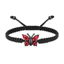 Cremation Jewelry Butterfly Urn Bracelet for Human Ashes for Women Adjustable Memorial Keepsake Rope Bracelet