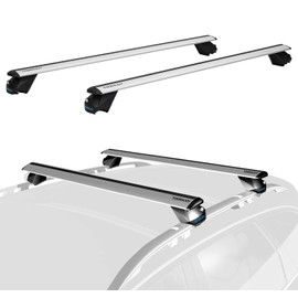 TOOENJOY 53"Pro Roof Rack Cross Bars Rail Luggage Carrier 198LBS Capacity Silver