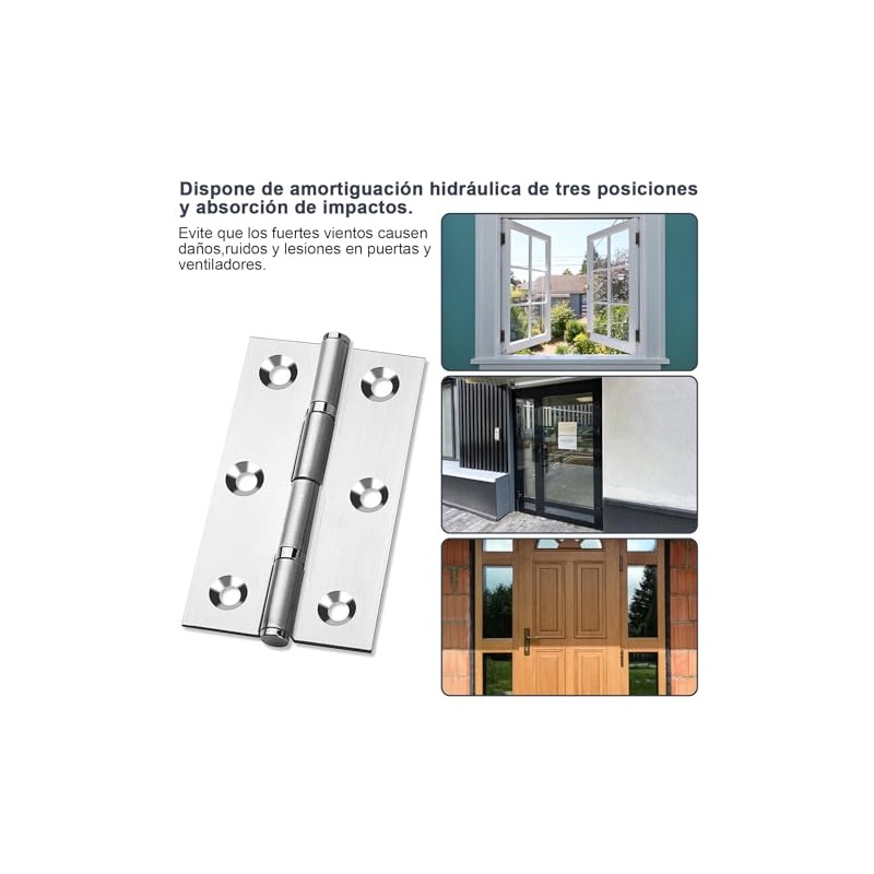 Bisagras para Puerta de Acero Inoxidable, 4 piezas Bisagras de