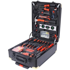 969pcs Black Rolling Tool Box Kit General Household Repair Tool Set 4-Drawer Toolbox Storage Case for Homeowners Handymen-Forcolor: as Pic Color