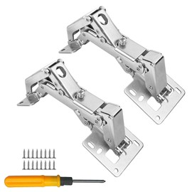 Jiaxitek 2-Pack Hidden Hinges - 170 Degree Soft Close,Hydraulic Adjustable Surface Mount Cabinet Hinges, Concealed Cabinet Hinges for Frameless Doors
