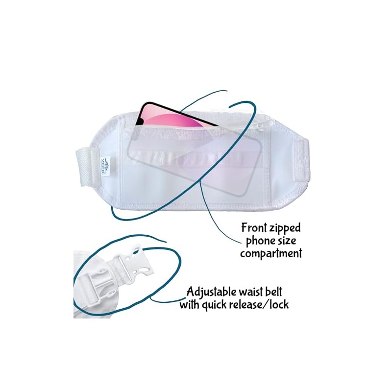 Hajj & Umrah White Waist Bag & Ihram Belt Money