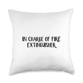 In Charge Of Fire Extinguisher Throw Pillow