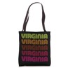 Retro State of Virginia Inline Font Disco Design Vintage Tote