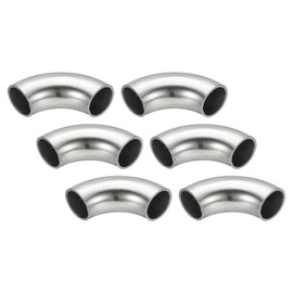 PATIKIL 6pcs 90 Degree Mandrel Bend Elbow, 3/4" OD Steel Exhaust Elbow Exhaust Piping Connector 304 Stainless Steel for Exhaust Pipe Stair Handrail HVAC