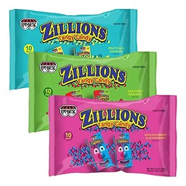 Only Kosher Candy Zillions Tangy Candy Assorted Flavor Family Pack (Pack of 3)