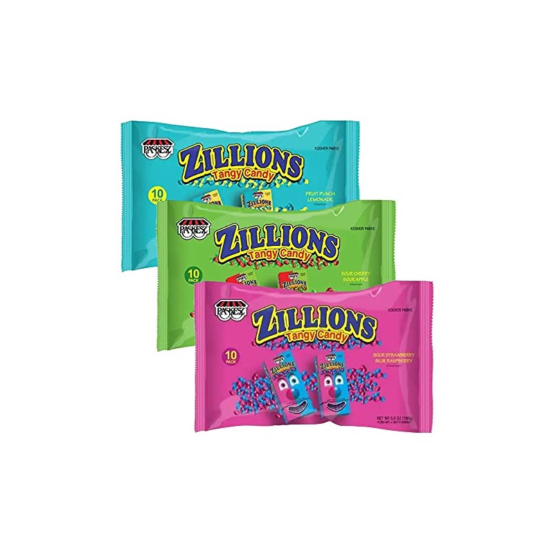Only Kosher Candy Zillions Tangy Candy Assorted Flavor Family Pack