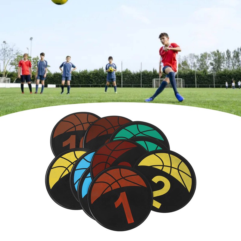 Flat Cones Spot Markers Numbered Floor Spot Markers Set Soccer