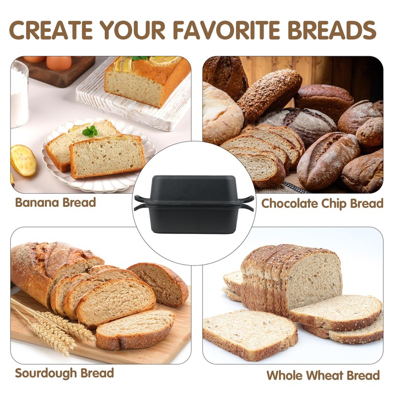 Demine Cast Iron Loaf Pan with Lid 9x5 Inch –