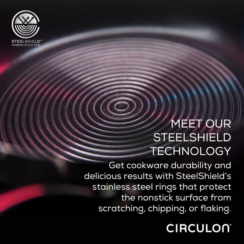 Circulon SteelShield Induction Frying Pan/Skillet with SteelShield Hybrid Stainless and