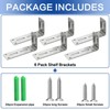 6 Pack Shelf Brackets 12cm, Stainless Steel Floating Shelf Bracket,