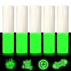 Heat Transfer Vinyl Glow in Dark Iron on Vinyl 5 Pack 12"x 8.3" PU HTV Luminous Fluorescent Color for Shirts(Glow in Dark - White to Green)