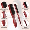 3 Pack Boar Bristle Brush for Slicking Back Slick Back