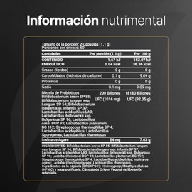 B Life Probióticos 200 Billones (120 Cápsulas de 500mg) - 11 Cepas con Inulina de Agave para Hombre y Mujer, 2 meses de suministro.