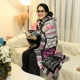 Birthday Gift for Women, 30 40 50 60 70 80 Birthday Women, Gifts for Women, Gifts for Mum, Wife, Girlfriend, Sister, Boyfriend, Colleague, Gift Blanket for Women for Birthday 150 x 130 cm, Pink, One