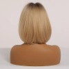 Peluca Rubia Flequillo Natural Bob Recto Cosplay Corto Para Mujer