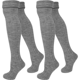 normani 2 Pairs of Overknees Ribbed Knit with Envelope Colour Grey Size 35/38