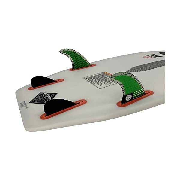 Hyperlite 4.5 Carbon Surf Fin Set W/Key (3-Pack) Black/Yellow 4.5in