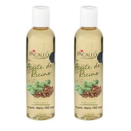 Aceite de Ricino (Castor Oil) 100% Puro para Pestañas, Cejas, Cabello y Barba – 2 Pack 130 ml c/u | Uso Cosmético | PACALLI