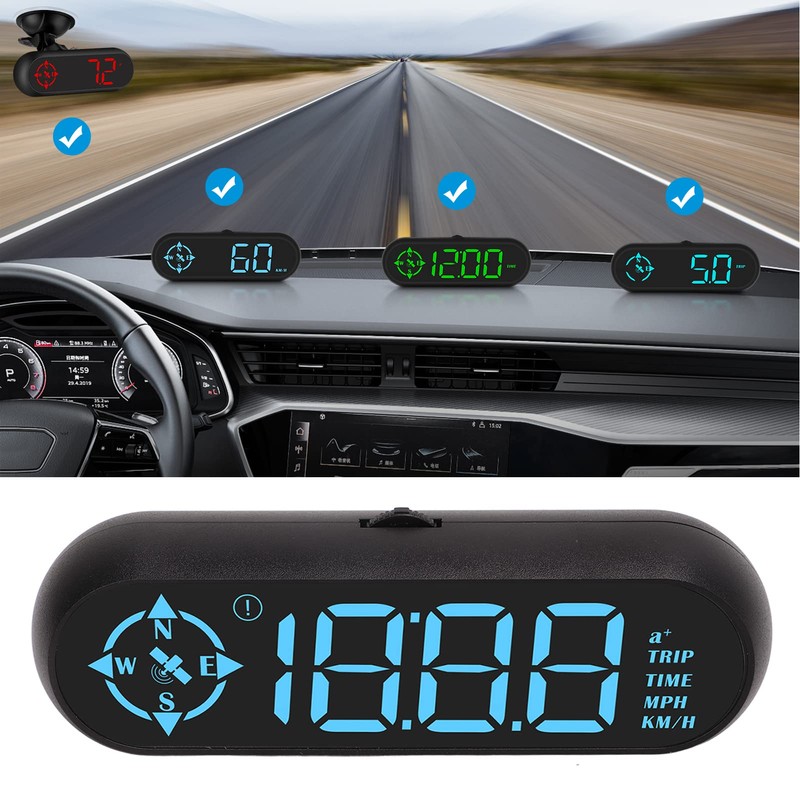 Car HUD Display, Car HUD Digital Display, Speedometer, Odometer, Compass,
