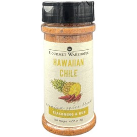 Gourmet Warehouse Hawaiian Chile BBQ Rub Seasoning Spice | Handcrafted In Small Batches | Gluten-Free No MSG | 4 Ounces (Pack of 1)