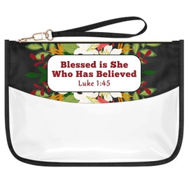 Christian Religious Gift for Women Bible Verse Zipper Makeup Bag Inspirational Faith Gift Christmas Birthday Spiritual Gifts for Female Best Mom Grandma Friend Sister Cosmetic Bag Clear Toiletry Pouch