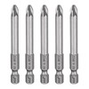 HARFINGTON 5pcs PZ2 Screwdriver Bit 1/4" Hex Shank 65mm/2.56" Length