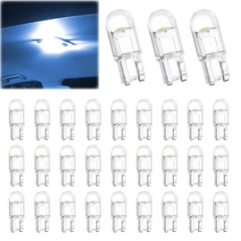 30 PCS Car 194 LED Bulbs, 168 2825 W5W T10 Wedge COB LED Replacement Bulb, 6000K License Plate Light Bulb, Error Free Interior Bulb for Dashboard Light, Dome Lights,License Plate Lights (Ice Blue)