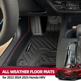 Naibeve Floor Mats for 2023 2024 2025 Honda HRV HR-V/2025 Acura ADX - All Weather for Honda HR-V All Weather Floor Mats and Cargo Mat and Backrest Mat and Door Edge Protector Accessories