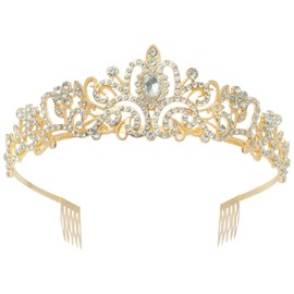 alwaiiz Women's Wedding Tiara with Comb Crystal Crown Rhinestone Crown for Weddings, Proms and Birthday Parties, Alloy, No Gemstone