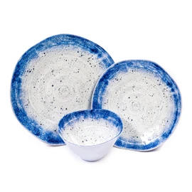 Prepara 12 Piece Melamine Dinnerware Set, Blue Speckle