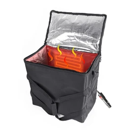 Insulated Heated Delivery Bag Car Food Warmer Pizza Carrier Bag | Keep Hot and Cold for Camping Food Transport Waterproof Material Adjustable Padded Handle Zipper Pocket 12V Lightweight