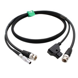 HangTon Power SDI 4K 12G Cable for SmallHD Cine 7 5, Ultrabright 503 703, 703 Bolt Monitor, D-tap to 2-pin, BNC, 80cm
