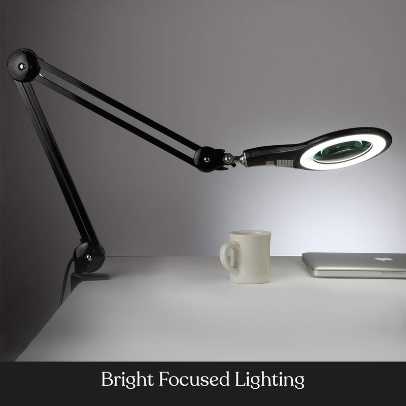 Brightech LightView PRO Magnifying Desk Lamp, 2.25x Light Magnifier, Adjustable