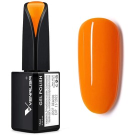 VENALISA 15ml Gel Nail Polish, Lively Orange Color Soak Off UV LED Nail Gel Polish Nail Art Starter Manicure Salon DIY at Home, 0.53 OZ