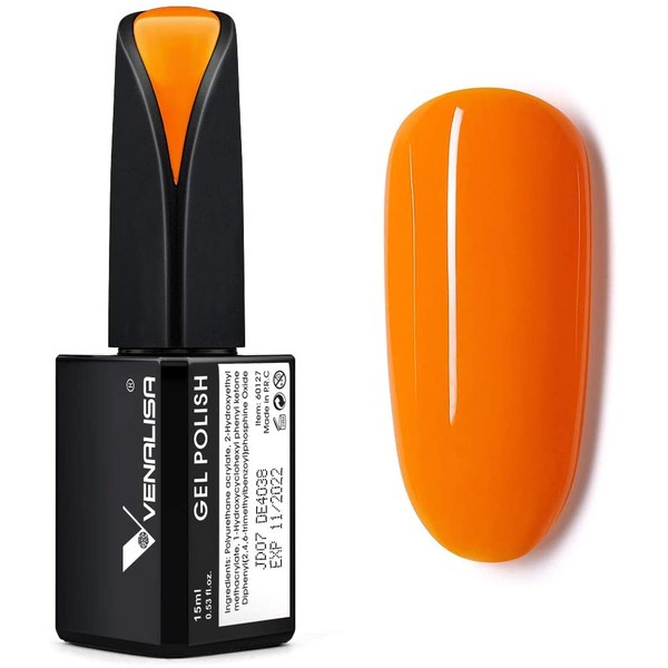 VENALISA 15ml Gel Nail Polish, Lively Orange Color Soak Off